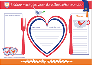 moederdag placemat KoningsspelenPakket